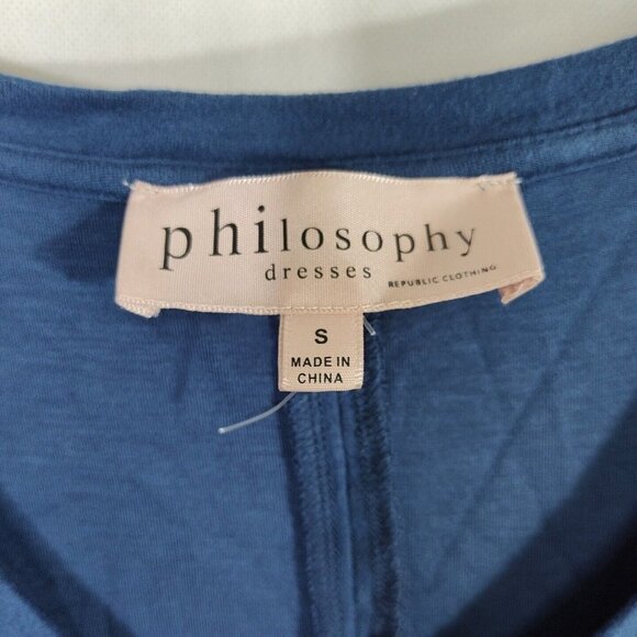 Philosophy Sleeveless V-neck Midi Sheath Bodycon Dress Women Size S Blue - Picture 4 of 6